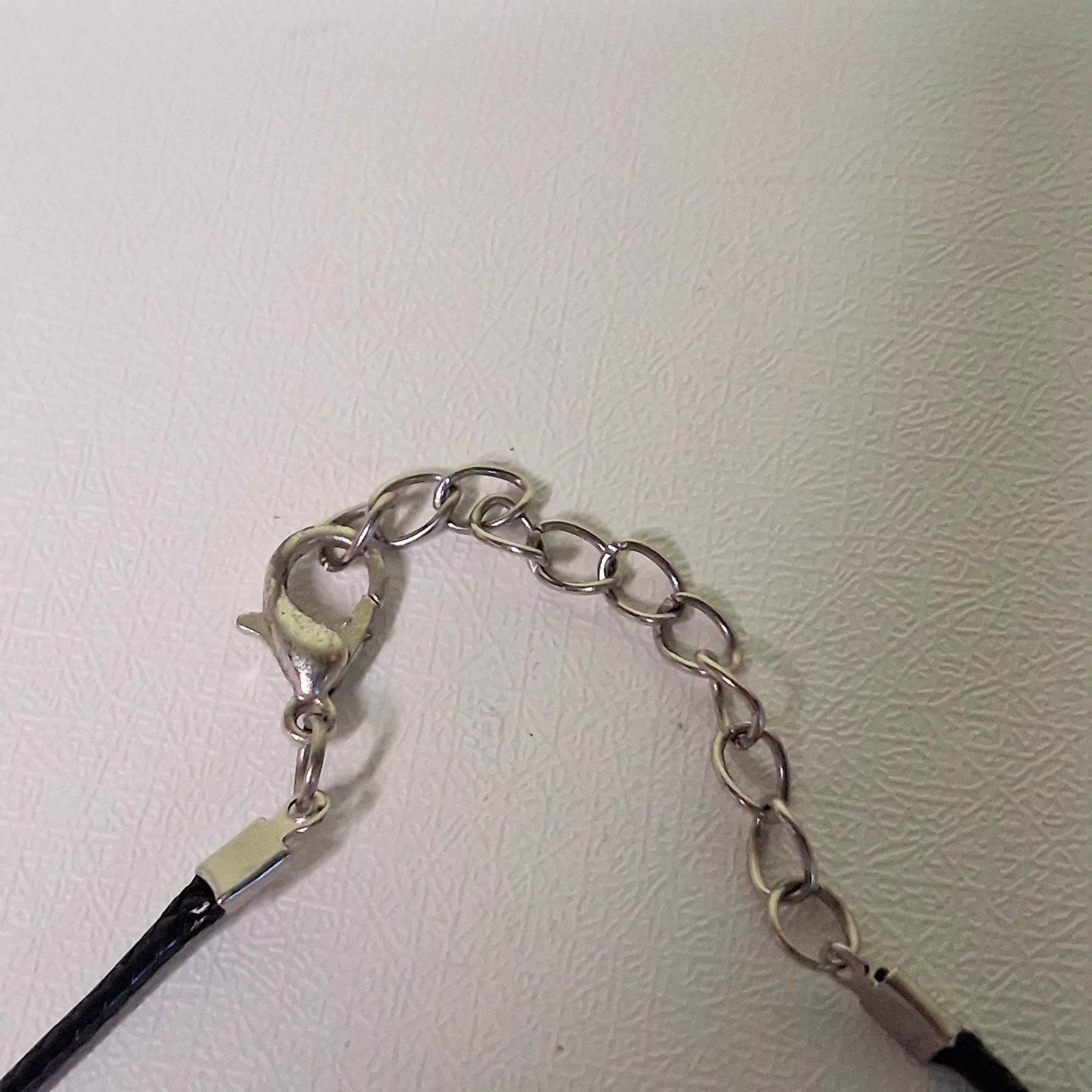 Crescent Moon Pendant Necklace Rhinestone Black Cord Boho Gold Tone Vintage