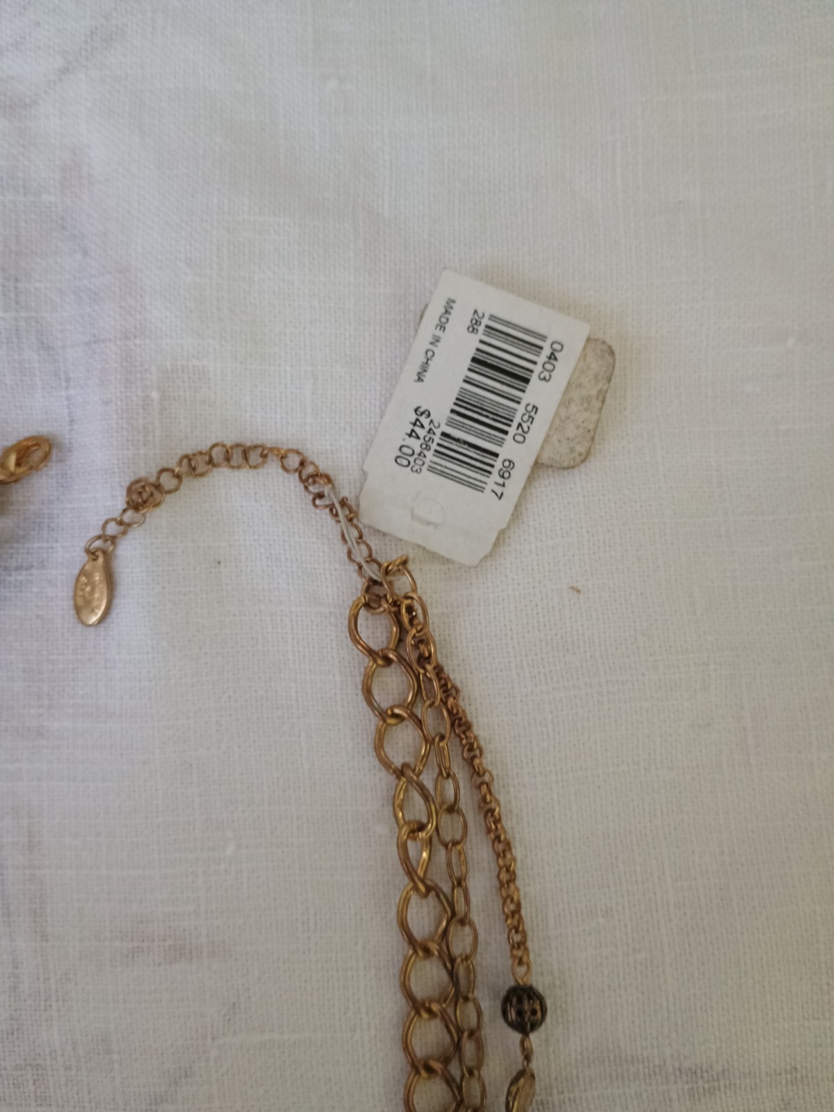 NOS 1990s Faux Ambrr Topaz Vintage Necklace Layered Macy’s NWT Rbt Rose Maximal