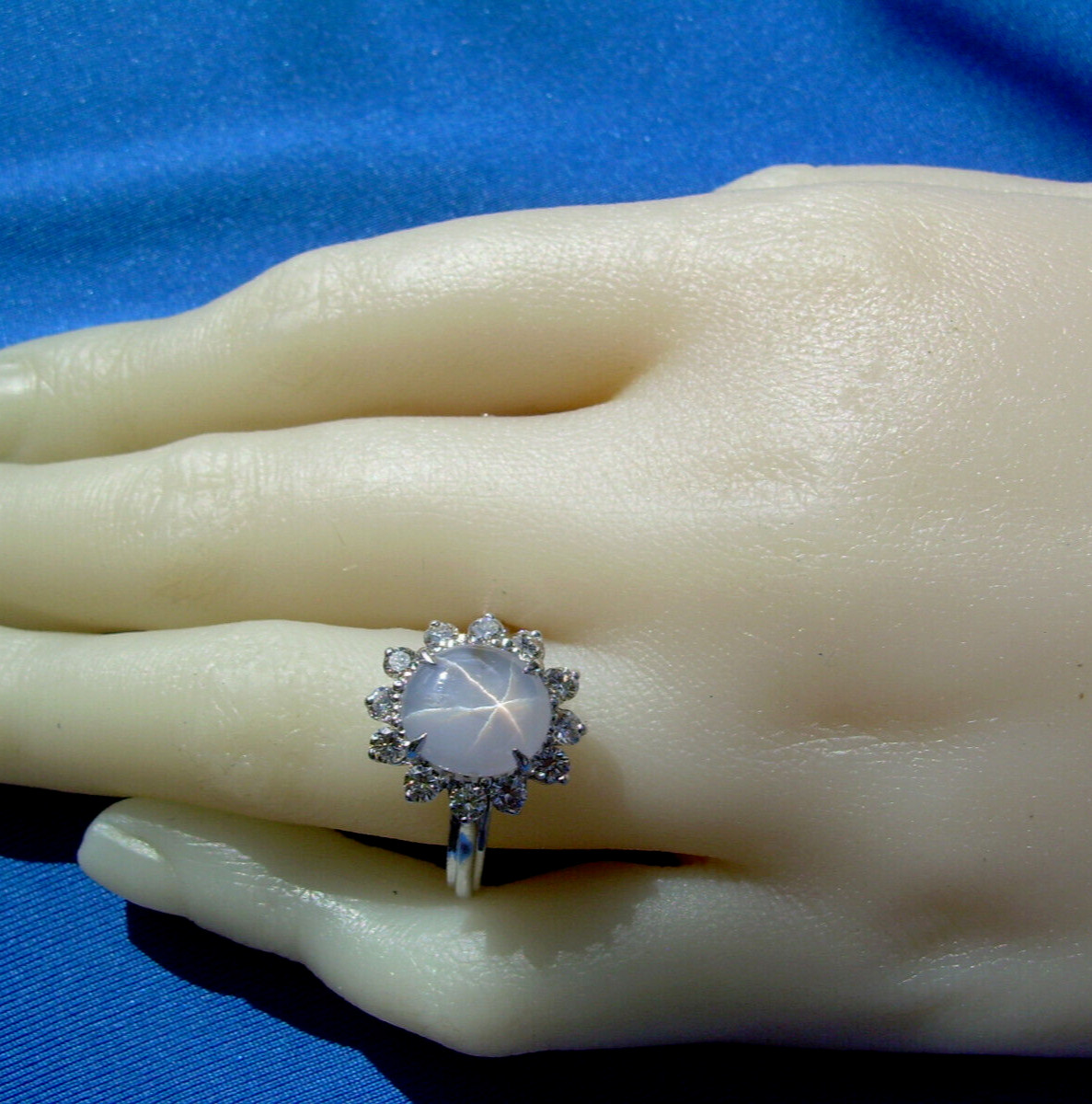 Original EARTH MINED STAR SAPPHIRE DIAMOND Deco Engagement Ring Diana Solitaire