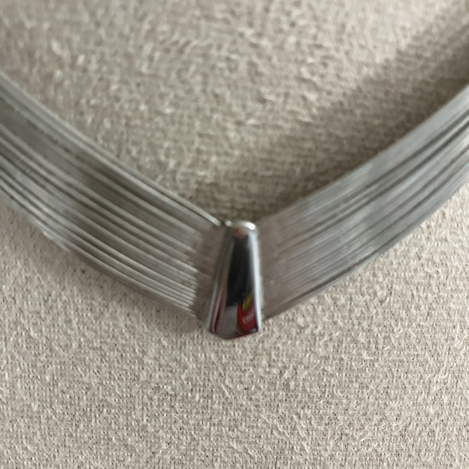 Vintage Silver Tone Torque Necklace Modernist Polished Wire Collar Choker