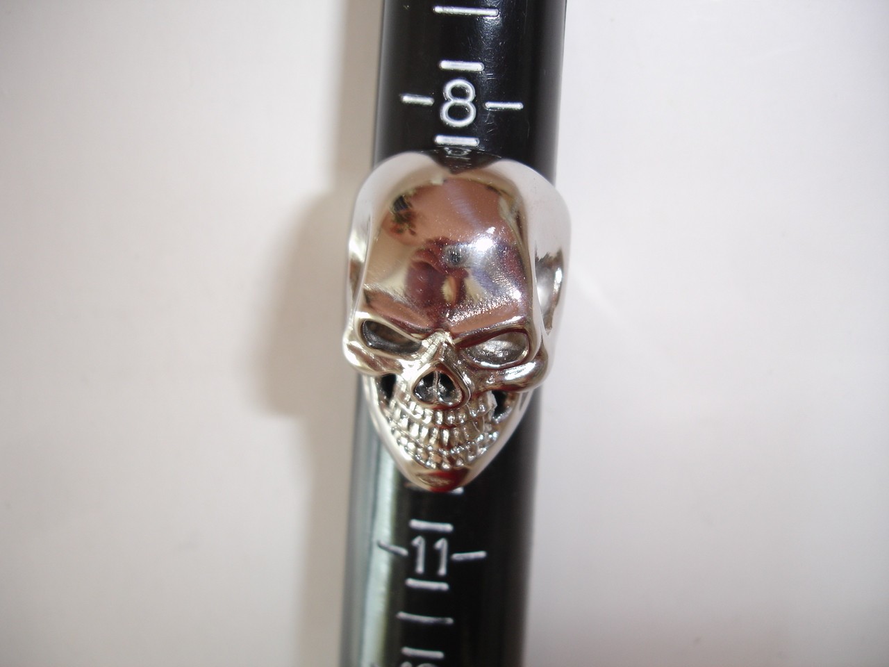 SIZE 9 LARGE HEAVY MENS STAINLESS STEEL SCULL RING BIKER MOTORCYCLE GOTHIC