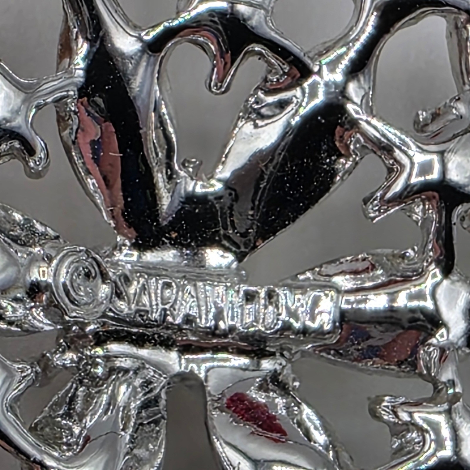 Sarah Coventry Vintage Snowflake Brooch Silver Tone Rhinestone Winter Pin