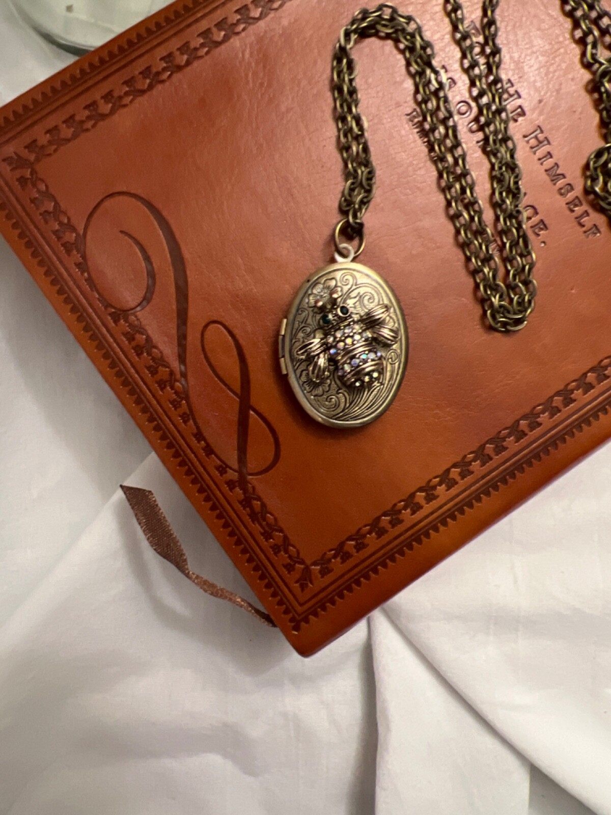 Bumble Bee GOLD Locket Necklace Gift New Birthday Keepsake Anniversary Wife Mom