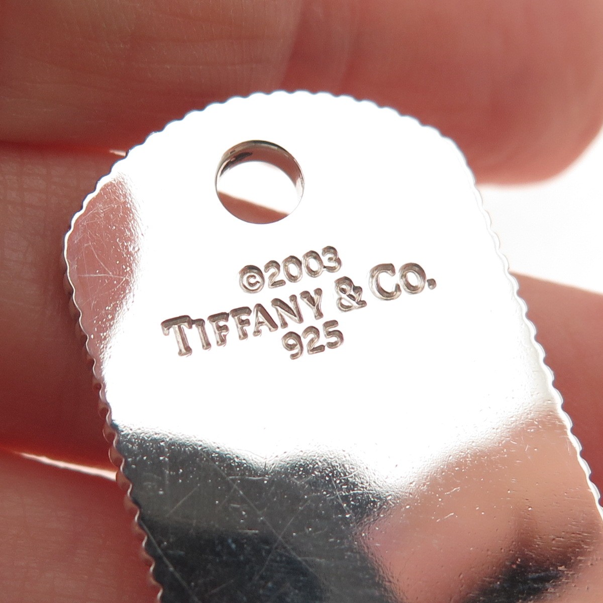 Tiffany & Co. 925 Sterling Silver Vintage 2003 Dog Tag Pendant