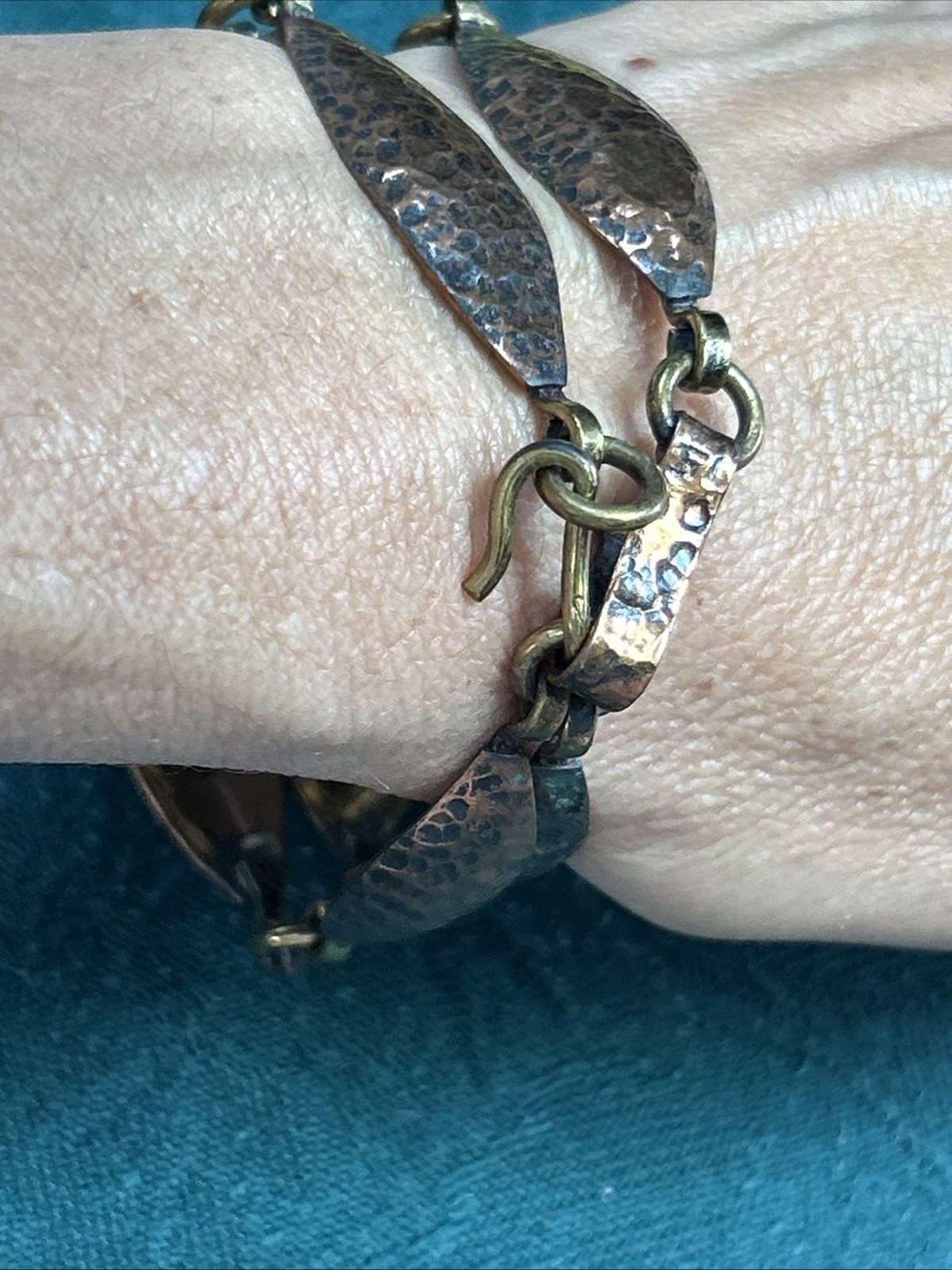Vintage Maya Mexico Men Or Women’s Hammered Copper Bracelet 8.5”large Wrist 30 g