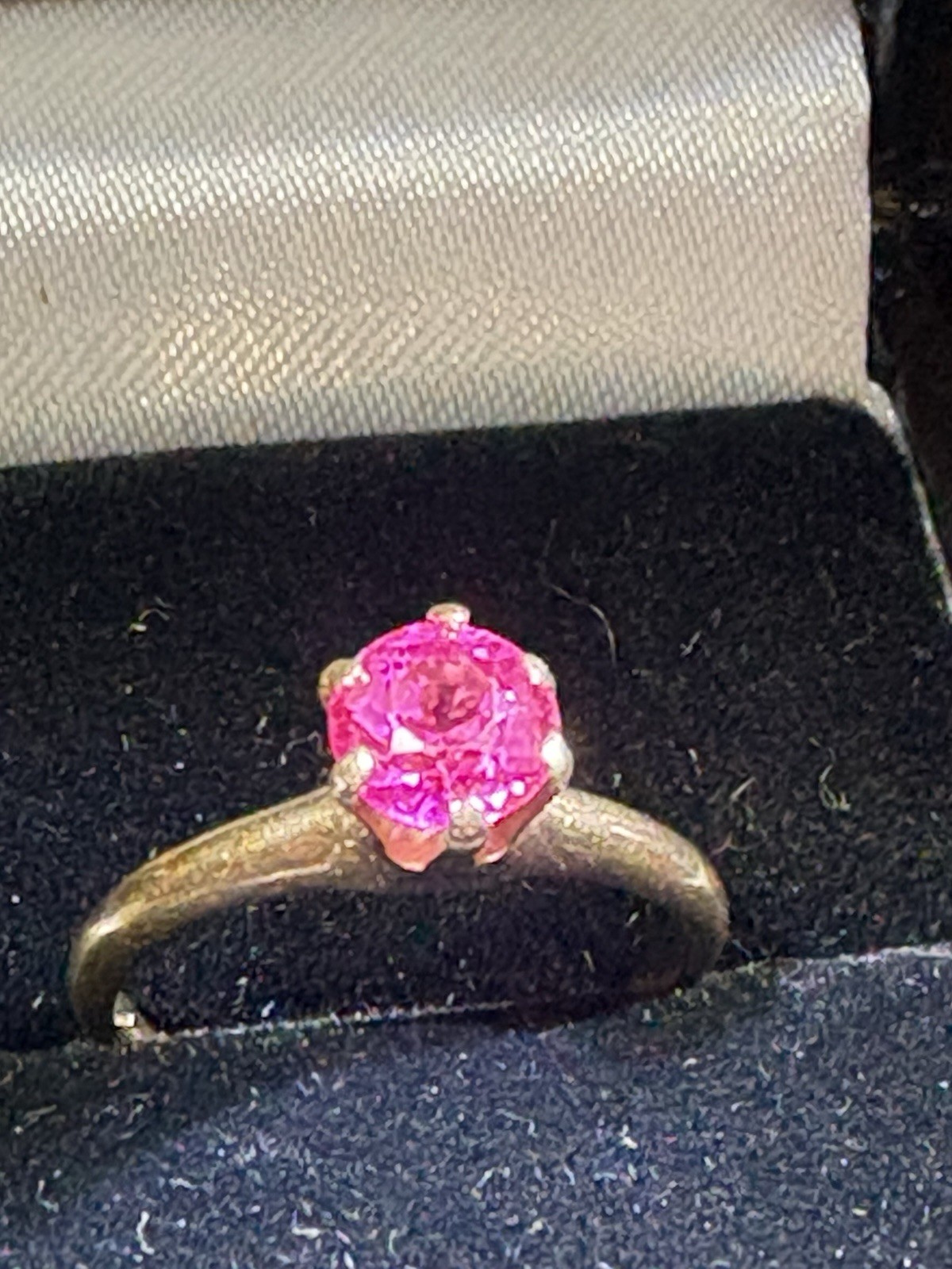 Antique Ostby Barton 14K Gold Ruby Pink Sapphire Ring