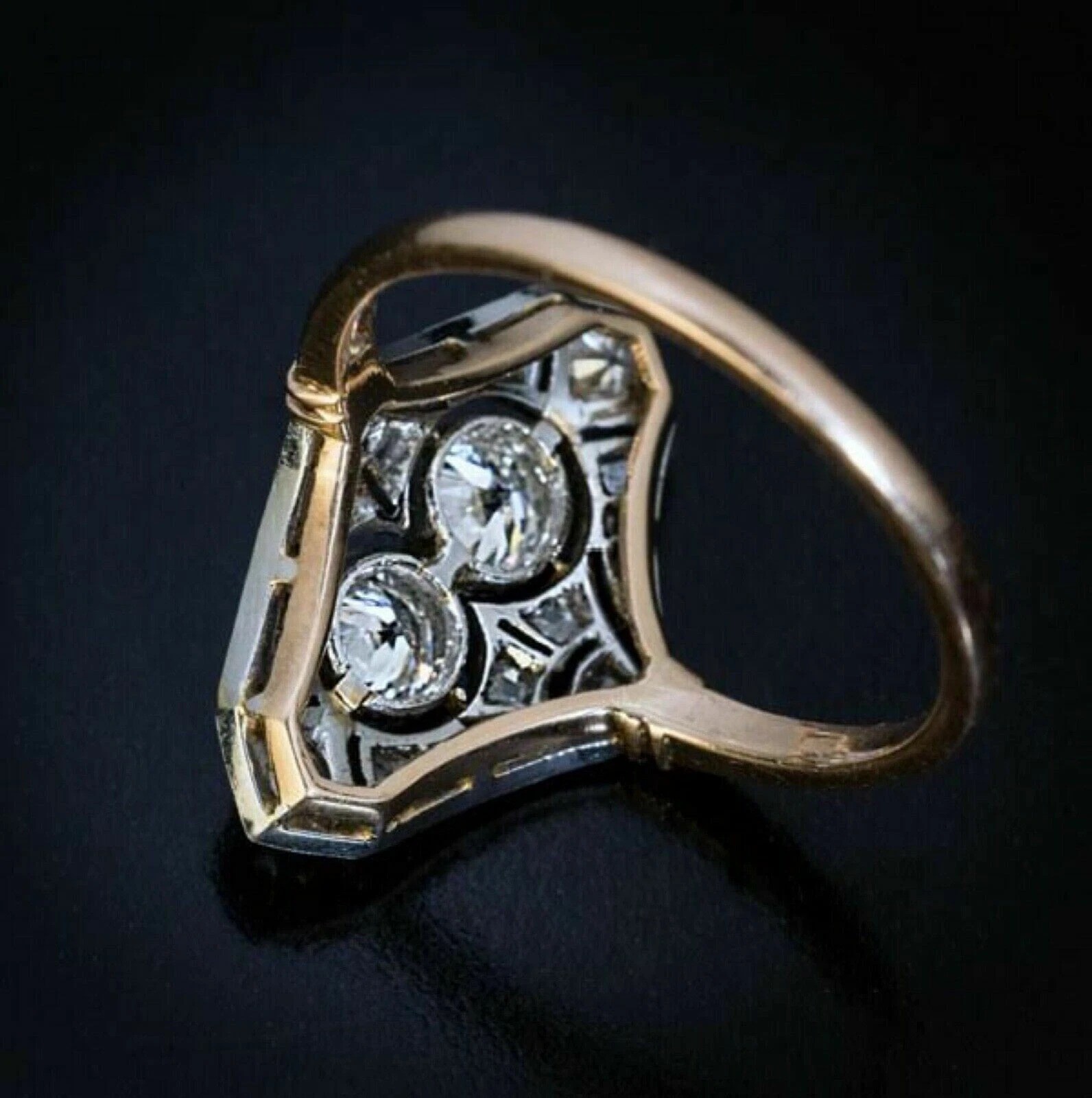 2.55Ct Art Deco Style Edwardian Lab Created Diamond Engagement 14K Gold FN Ring