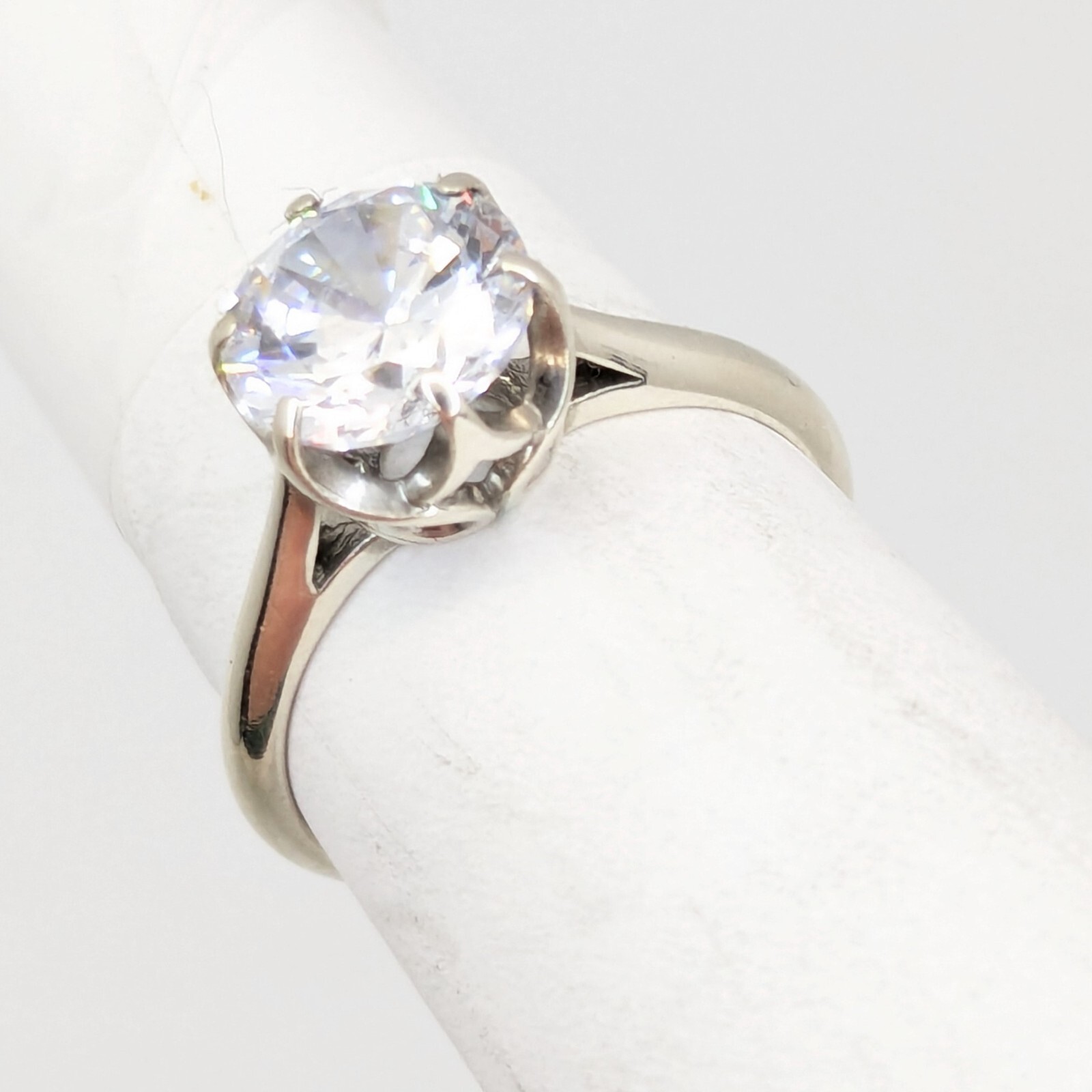 Vintage Luxury RING Silver 925 with Big Bright Stone -size: 6US (16.5mm) | #64