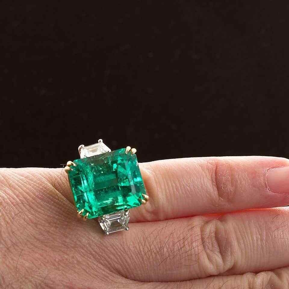 4.50 Ct Natural Emerald Art Deco Vintage Engagement Ring 925 Sterling Silver