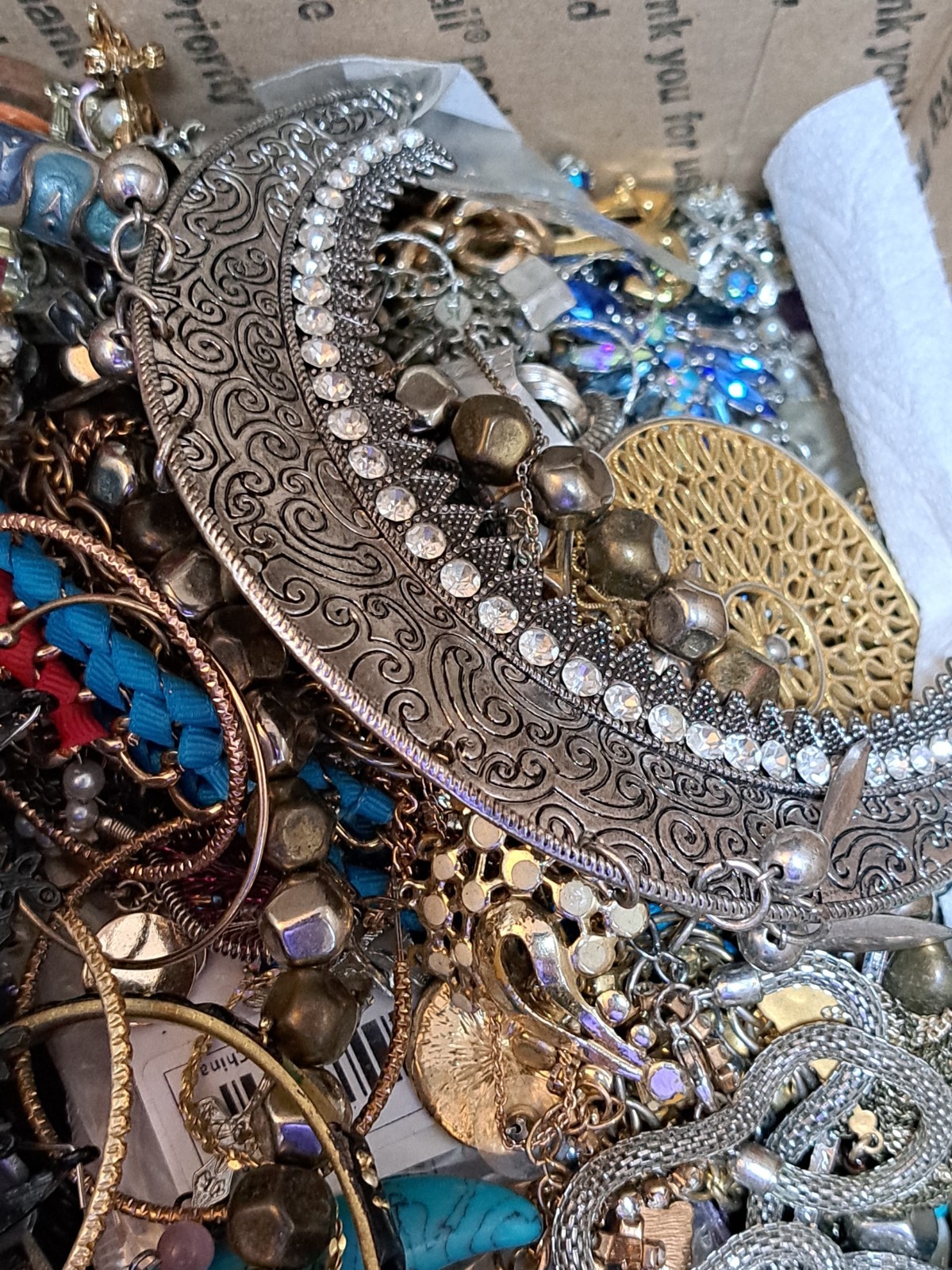8 Pounds 4 Oz Old Jewelry Lot VTG To Now Junk, Wearable, Craft-Tangles Huge