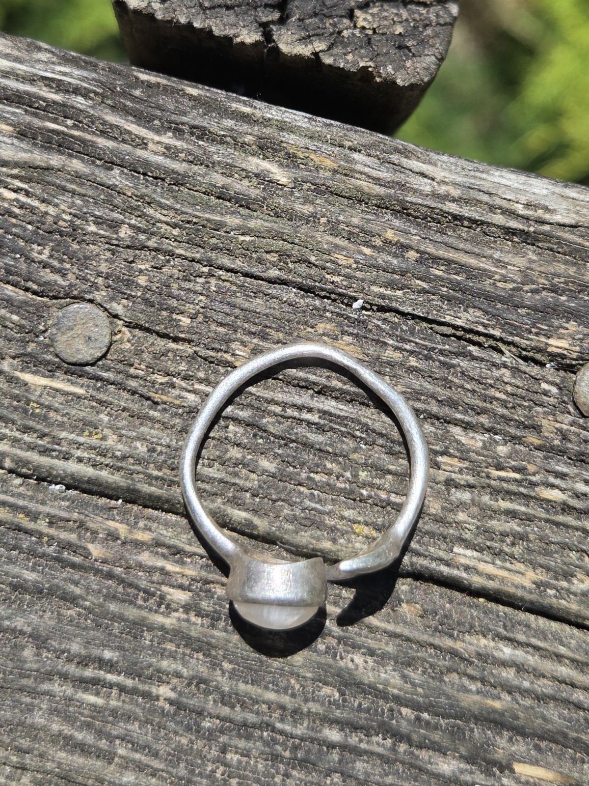 Vintage Moonstone Moon Bypass Ring Sterling Silver 925 Size 9.5 Celestial