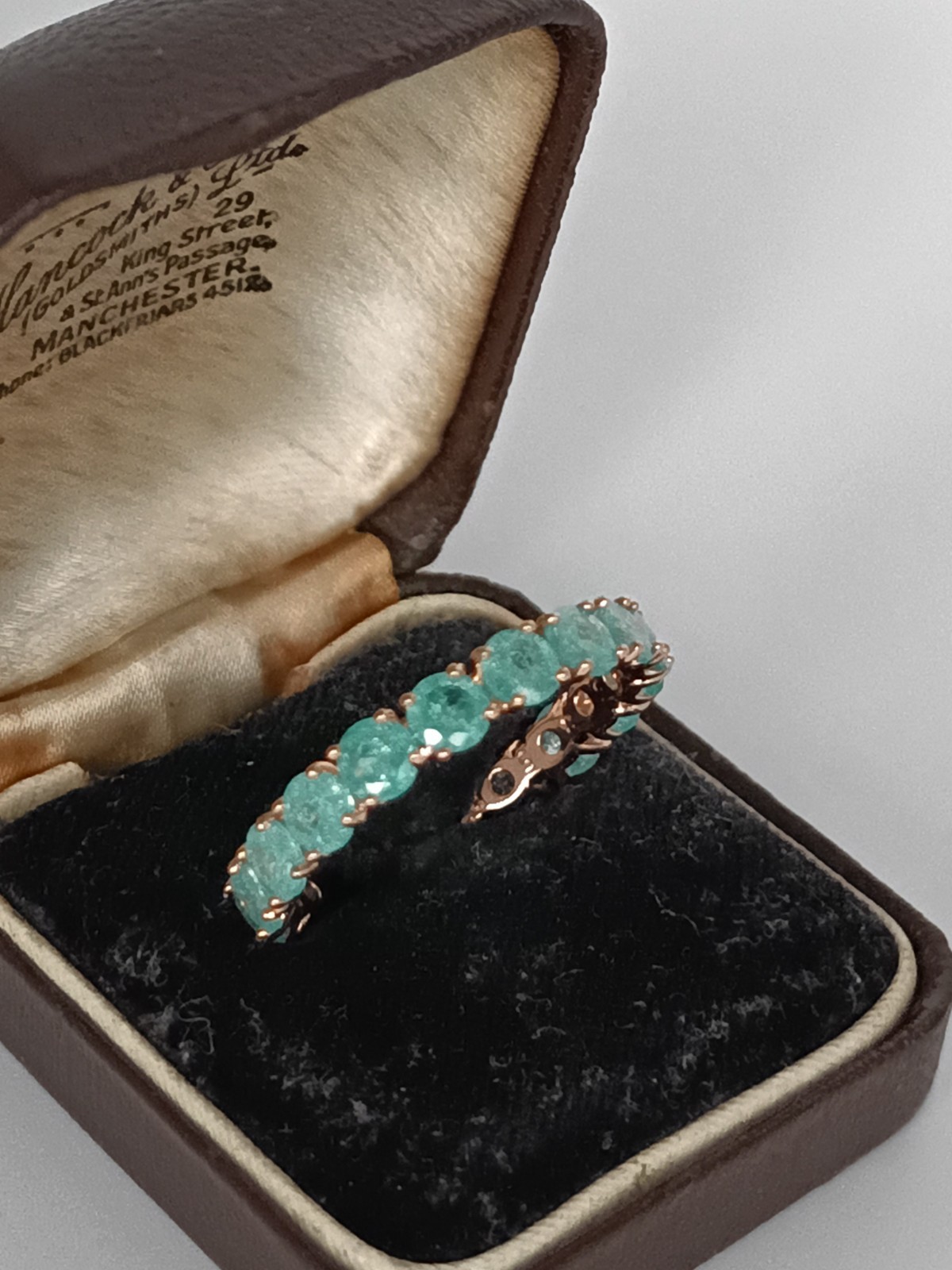 Vintage 1990s 14 Ct Rolled Gold Frosted Emerald Ring Size UK U US 10 Hallmarked