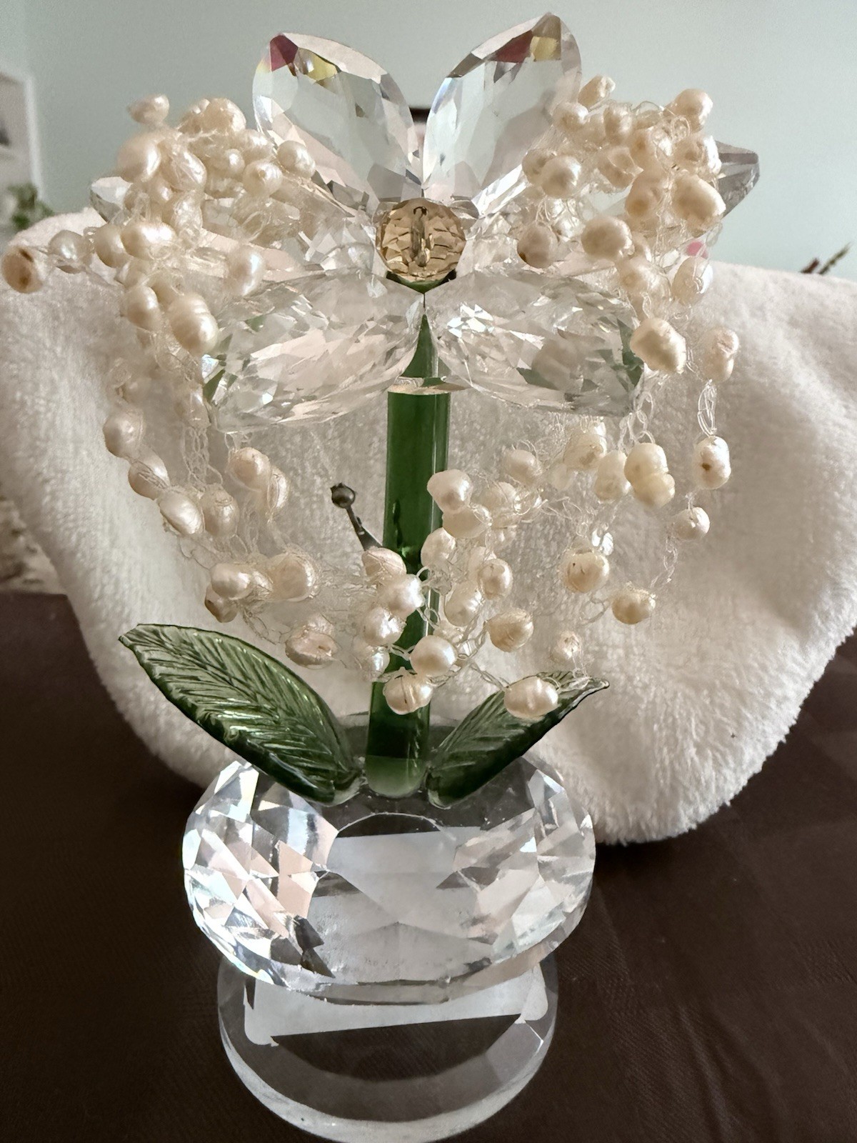 Vintage multi-strand floating pearl illusion necklace with freshwater pearls.