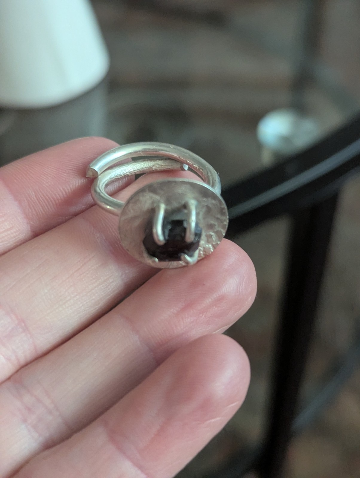 Vintage Silver Modernist Ring 7.5 Freeform Art Sculptural Irregular Handmade