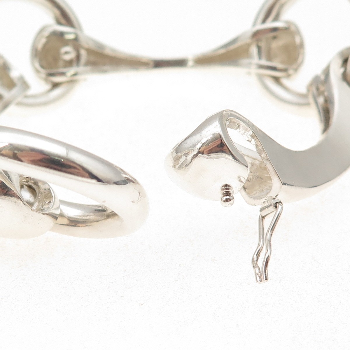 Gayer & Krauss 835 Silver Vintage Germany Horsebit Modernist Bracelet 6.75″