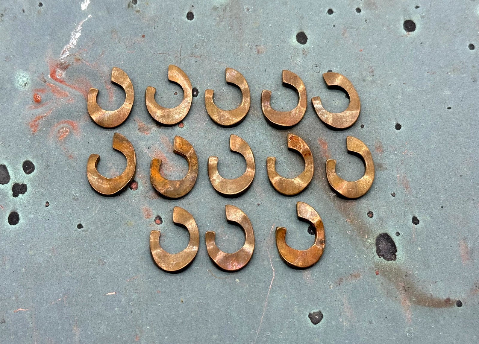 Vintage 23 mm C Shape Brass Hoop Stampings- Set of 13