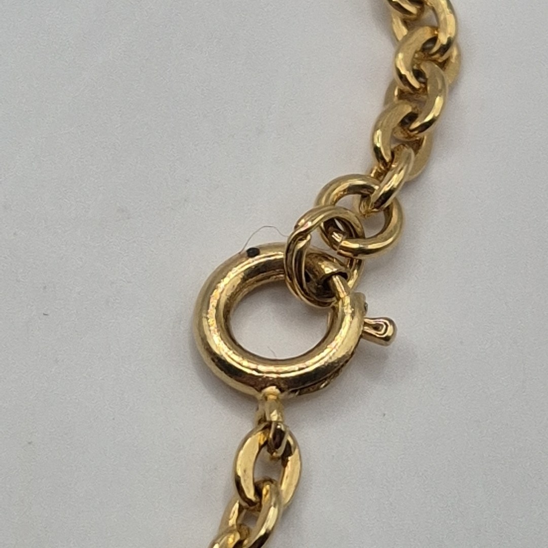 Vintage Austria Yellow Gold Plated Green Mottled Glass Festive Pendant W Chain