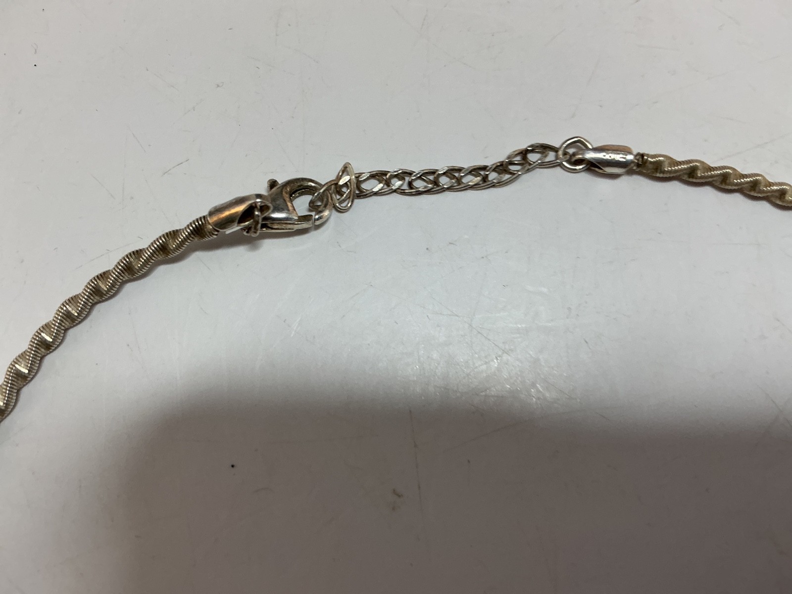 Vintage Sterling Silver Twist Neck Wire Necklace Choker Torque 14” to 16”