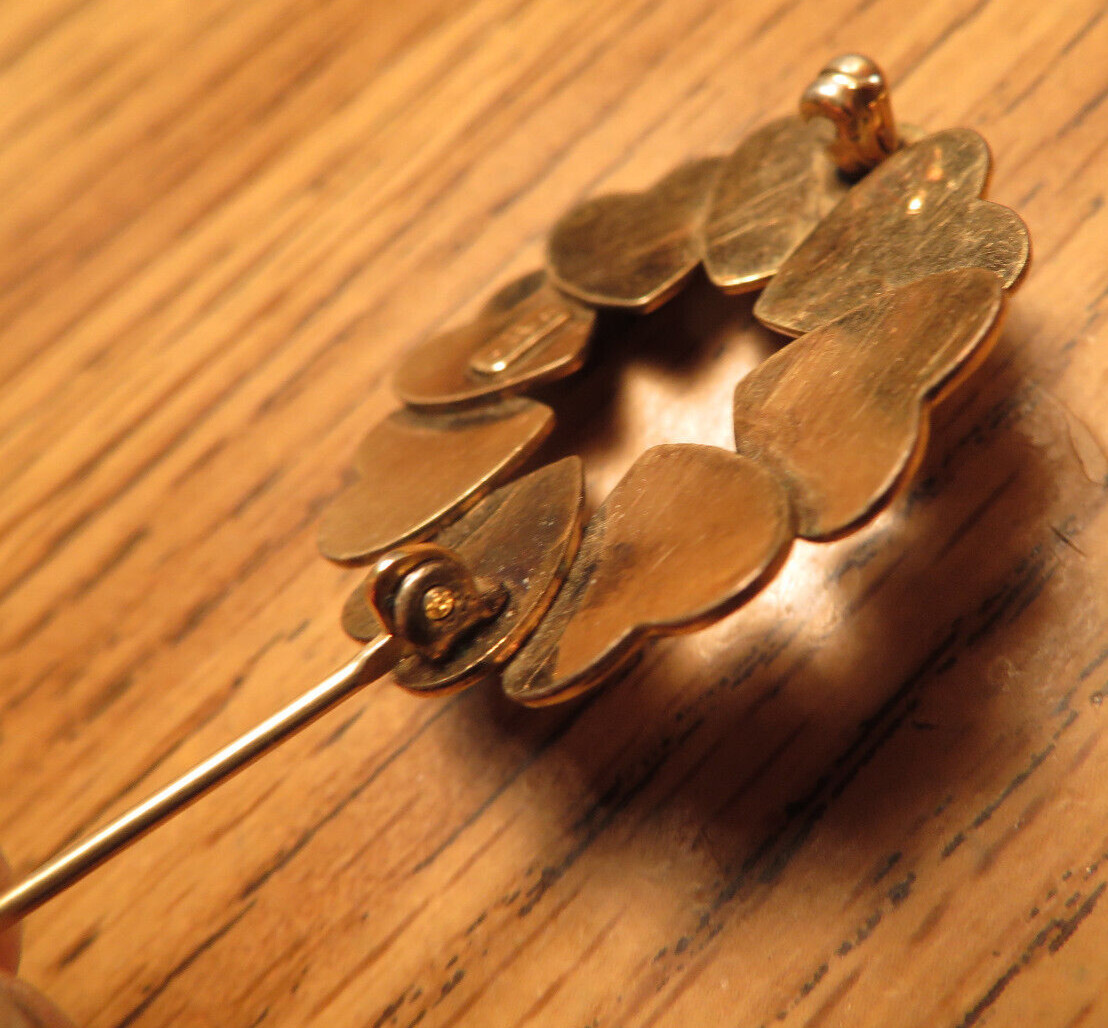 Vintage 1/20th 12K Gold Filled Mini-Hearts Brooch Signed BB Bond Boyd