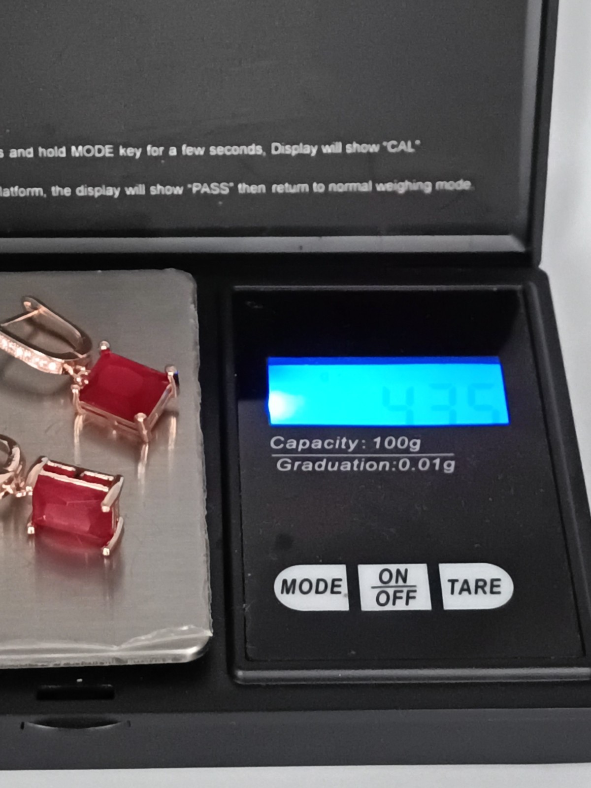 Vintage 1990-s 14 Ct Rolled Gold Ruby / Zircons Earrings-Tested for 585 RG