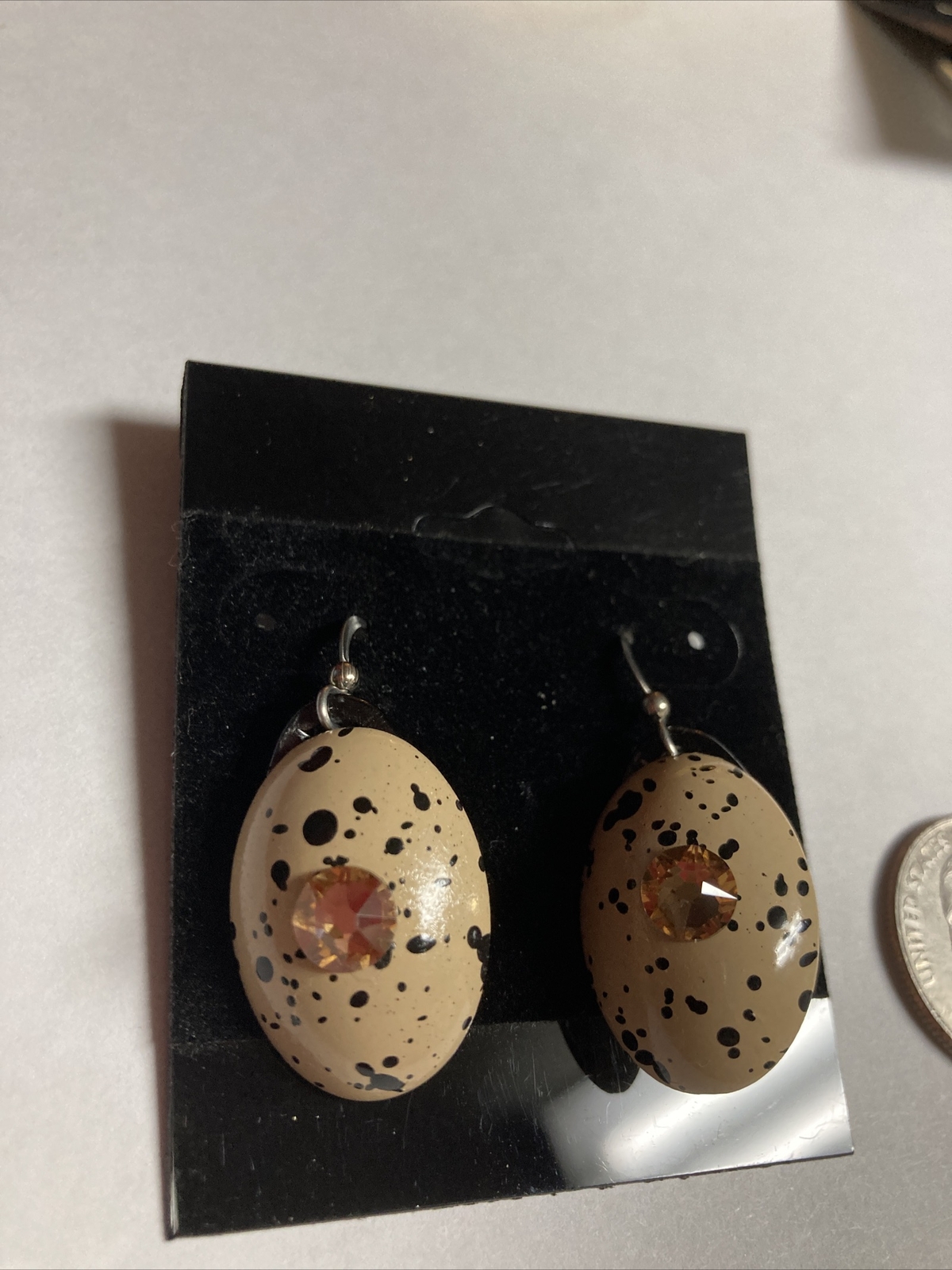 Jeff Lieb dangle pierced earrings, Swarvoski crystal, Designer runway