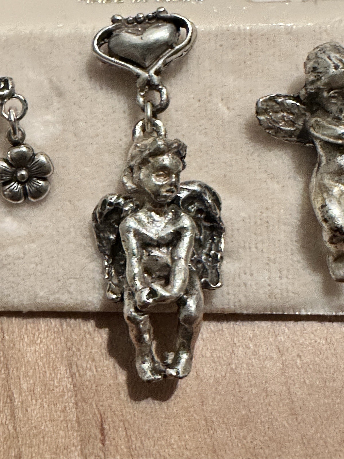 Vintage Kirk’s Folly Angel Cherub Silver tone 3 pcs Pin Brooch New