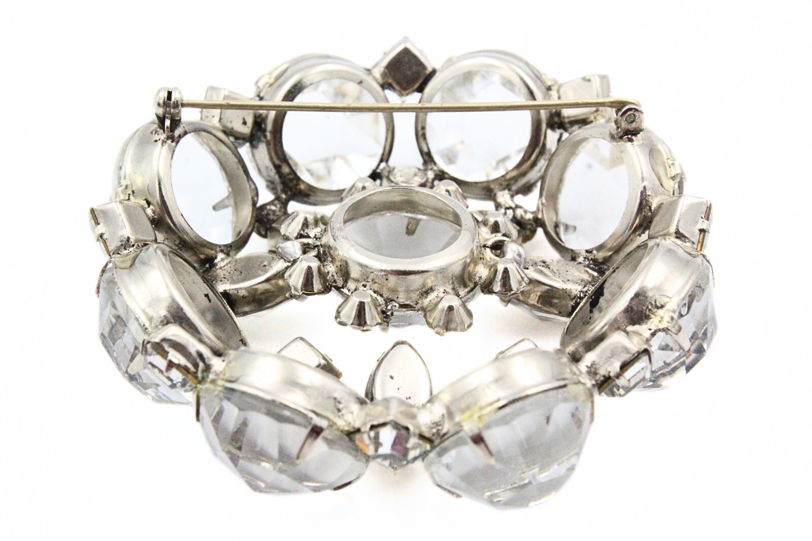Breathtaking Schreiner NY Clear Glass Crystals Fancy Brooch