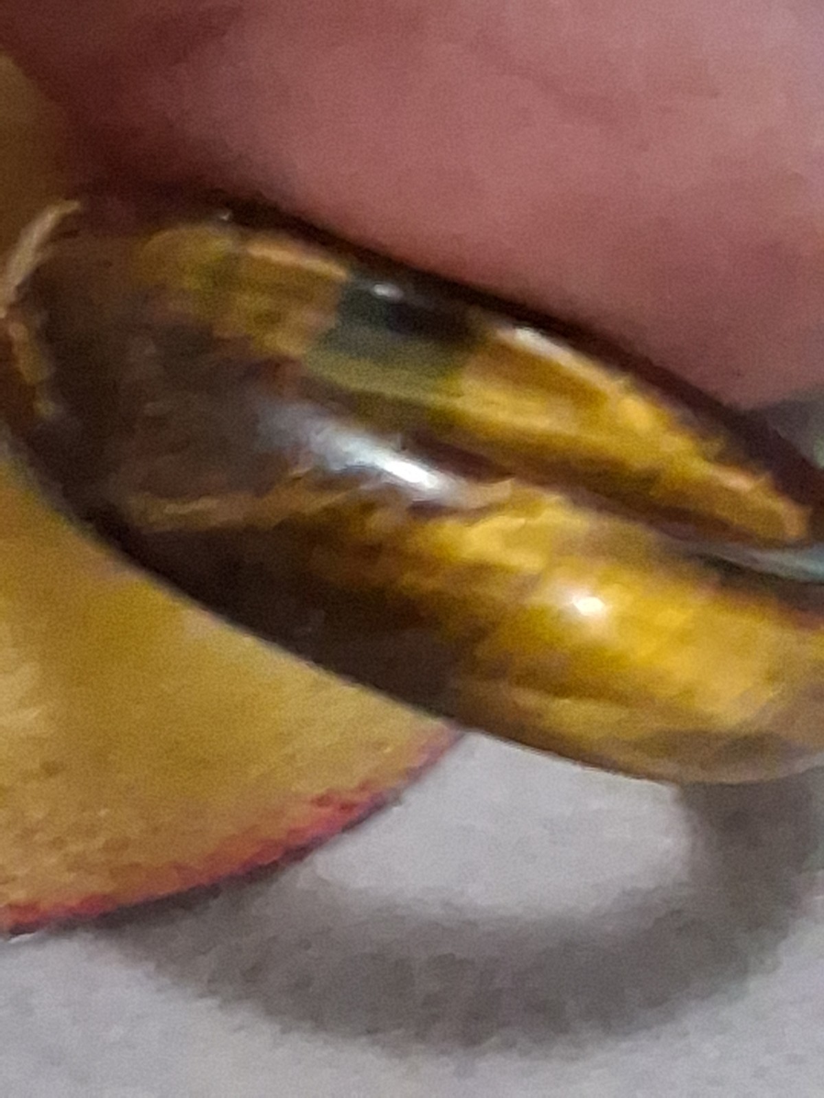 Tiger’s eye polished band, solid gemstone ring. Unisex size 6.5