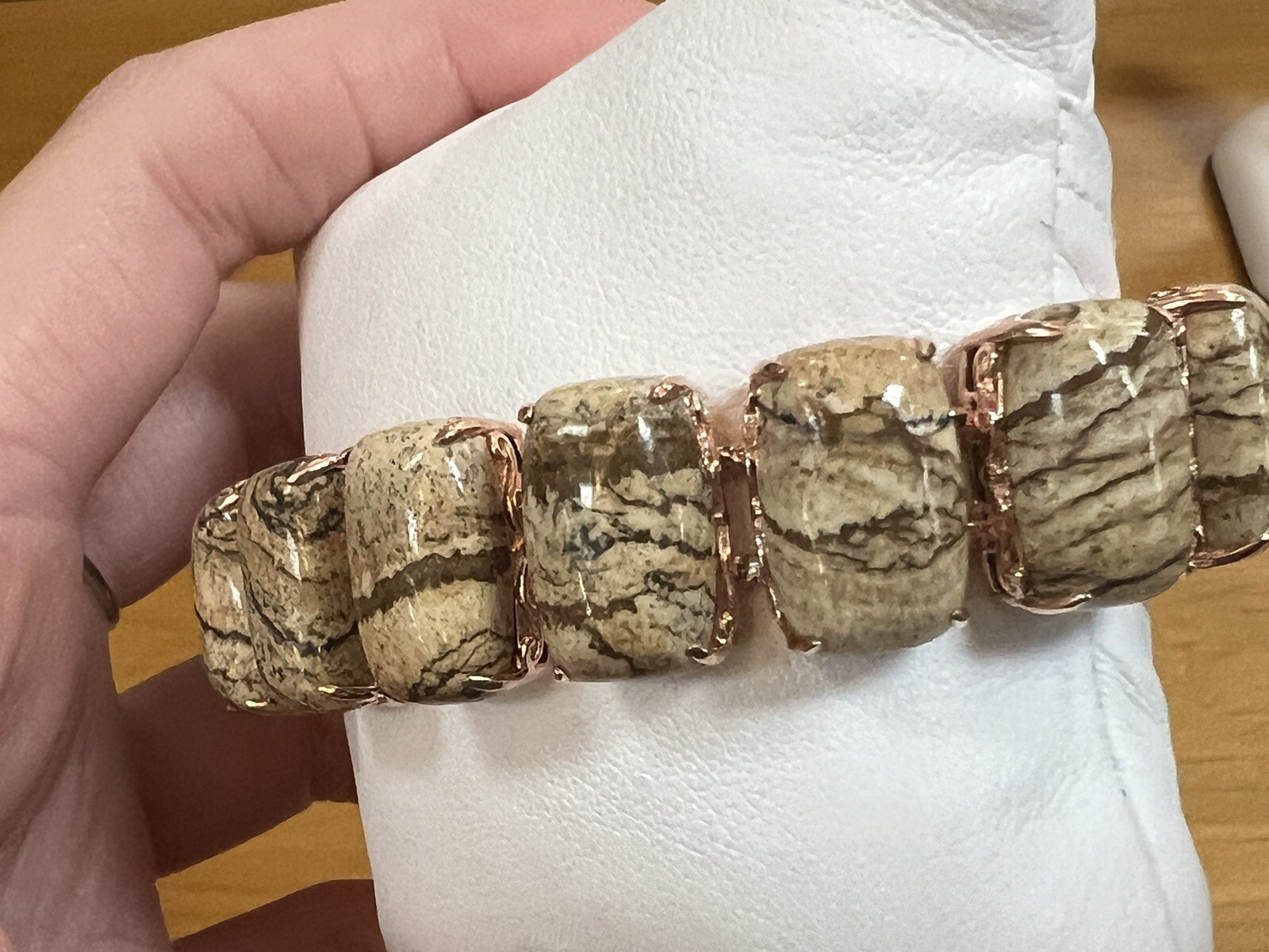 Jasper Signed JZ Tennis Bracelet And Ring Set Matching Rose Gold Tone Plated