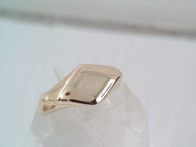 ANTIQUE ALLSOPP BROS. 14K YELLOW GOLD SIGNET RING NO MONO 6 1/2