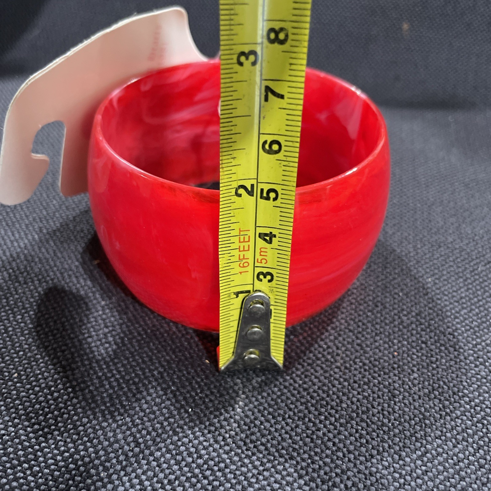 Vintage Lucite Acrylic Red Bangle Bracelet extra wide G40
