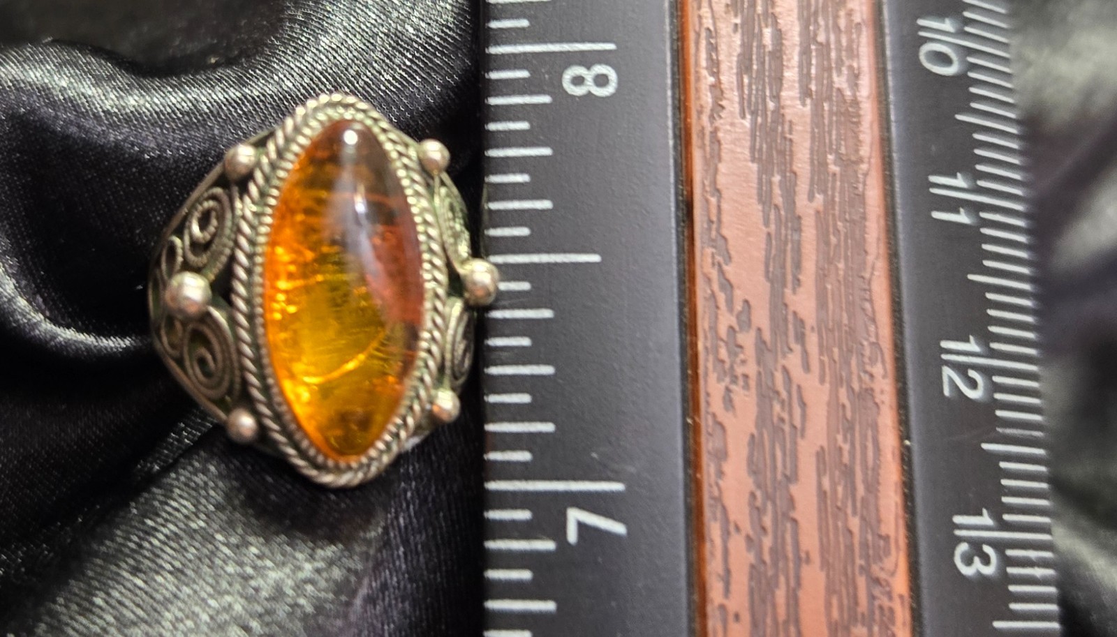 Vintage Signed Latvian Amber Ring made by A. Hellwigs