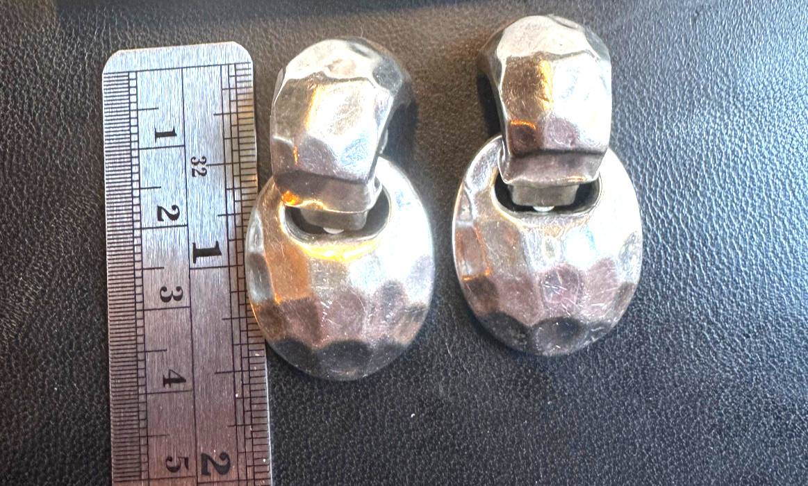 Simon Sebbag Designs [SSD] Sterling Hammered Earrings 1.5″ 20g w/pouch