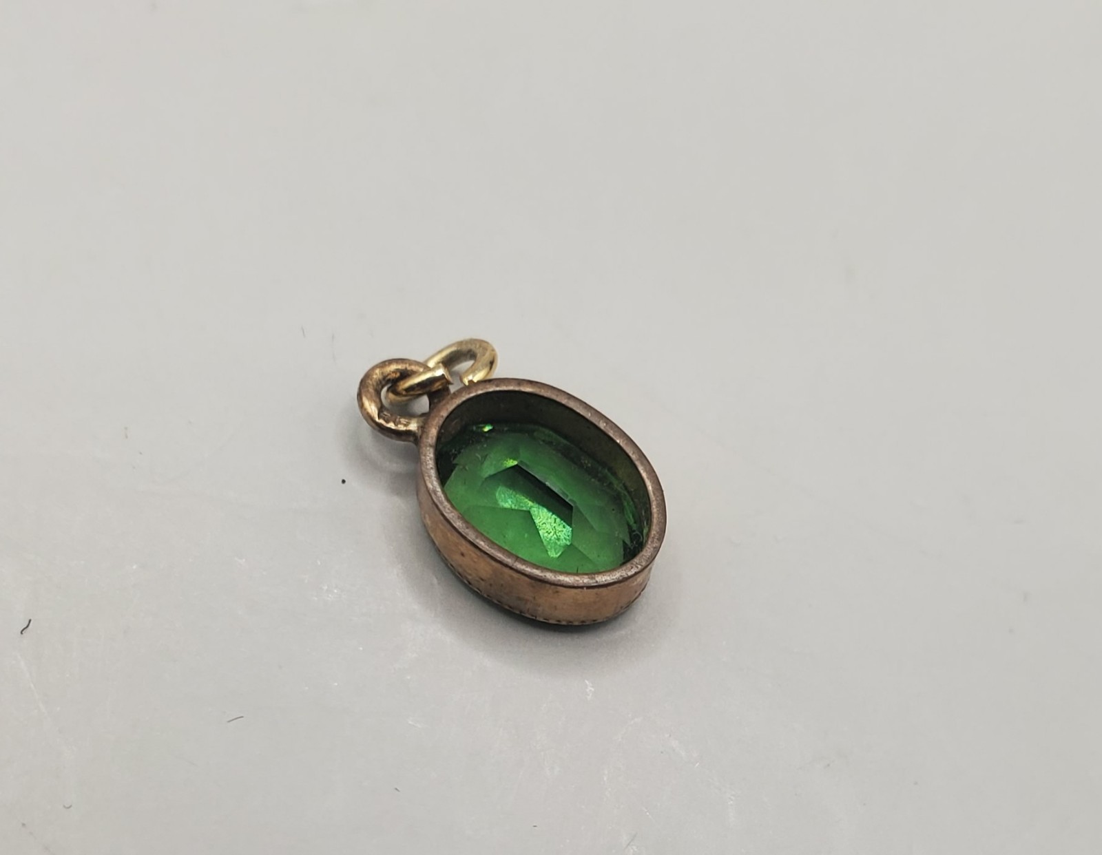 Vtg Estate Pendants: Smokey Quartz TESTED Gemstone W/Chain, Small Green Glass