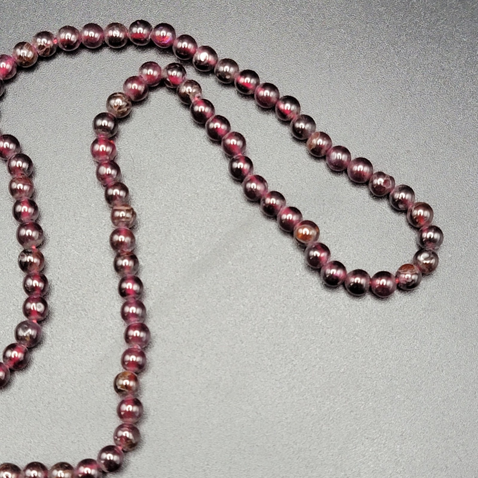 Natural Garnet Bead Necklace 4mm Red Stone Strand Choker Double Wrap Bracelet