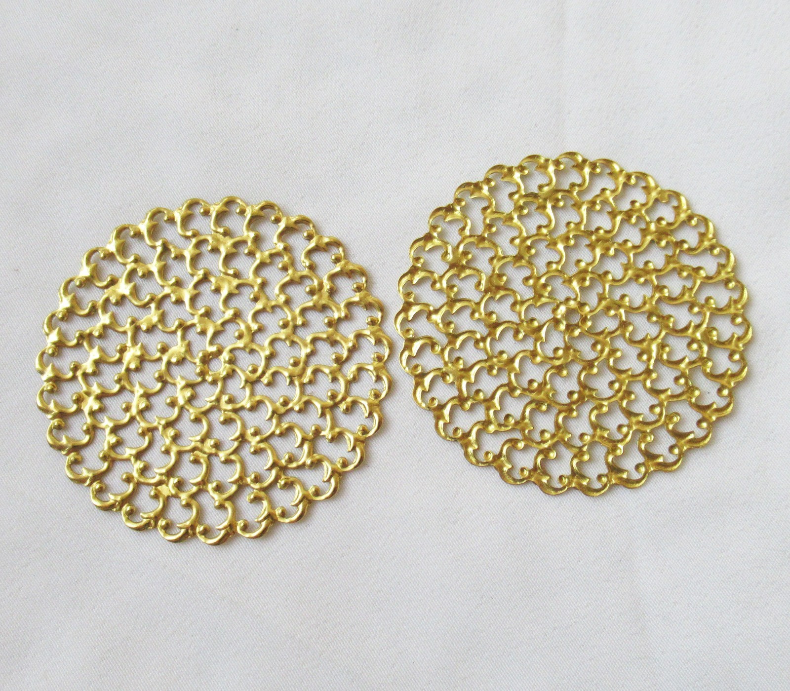 30pcs Round Brass Filigree Stamping 48mm DIY Craft Findings Wholesale Supplies