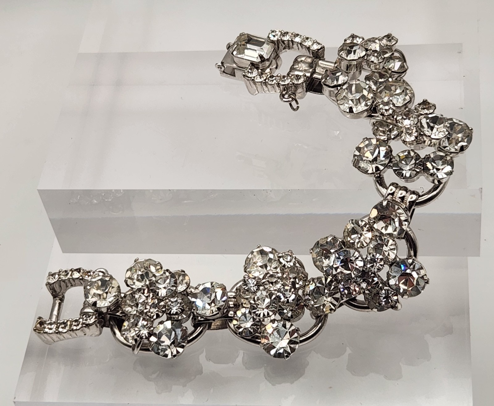 Verified Juliana D&E Ref 5757 Rhinestone Bracelet 5 Link Crystal Vintage 7″ READ