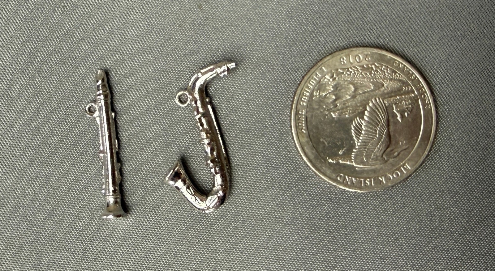 Vintage Woodwind Instrument Charm Collection (Clarinet & Saxophone), circa 1976