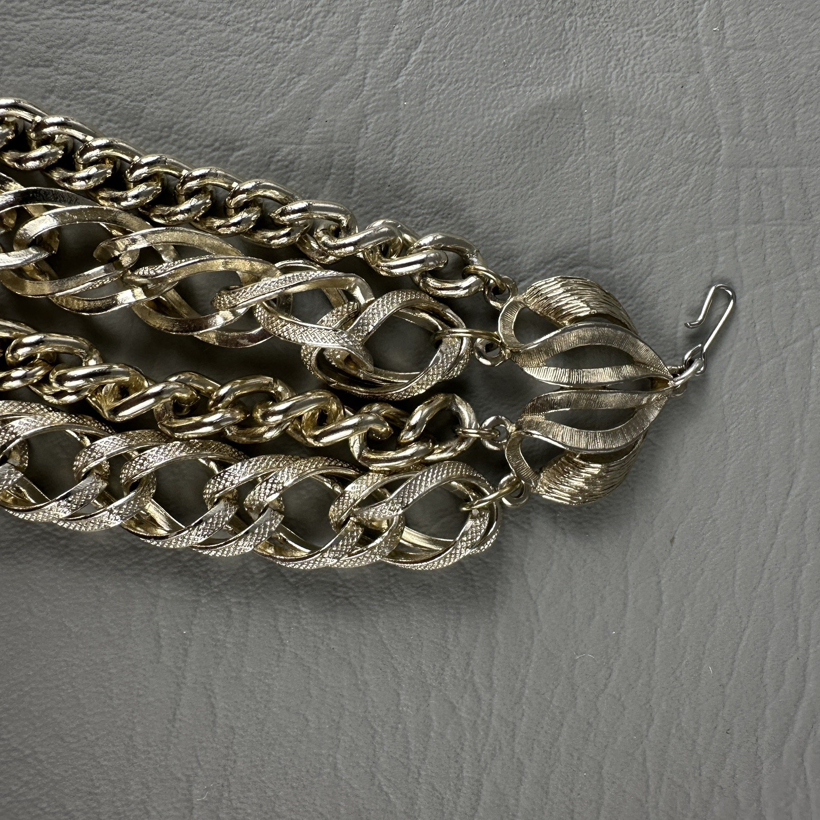 Vintage ART Arthur Pepper Necklace Gold Tone 5 Strand Chain 13-18″