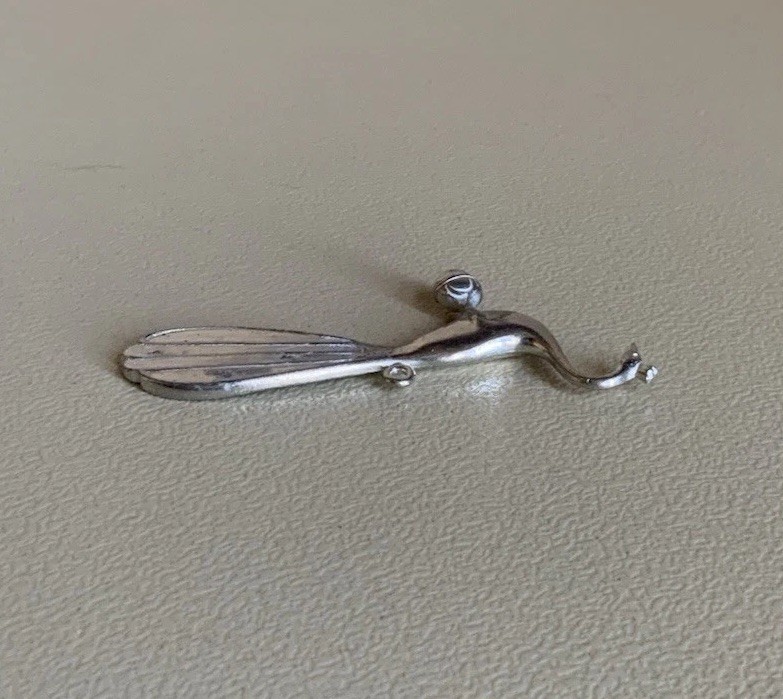 Rare Vintage Stieff Pewter Peacock Bird Pendant Ornament Signed