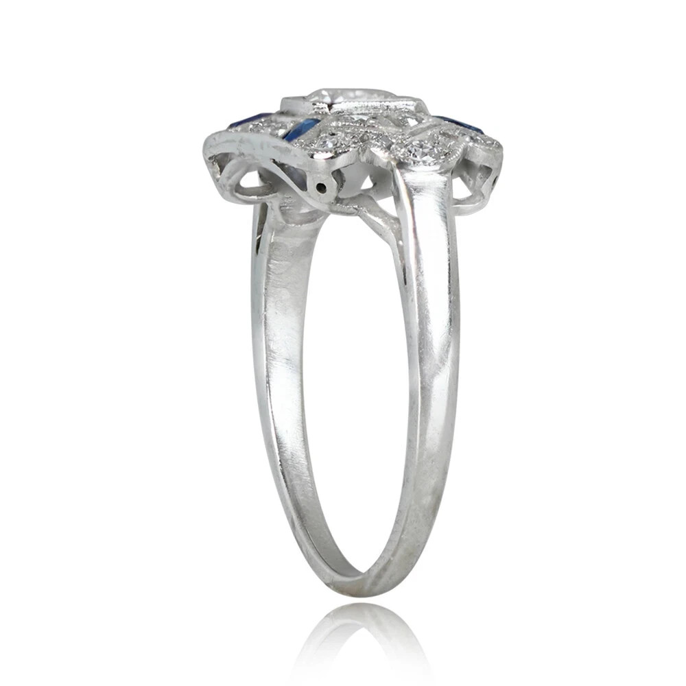 2.25Ct Vintage Art Deco style Lab Created Diamond Wedding 14K White Gold FN Ring