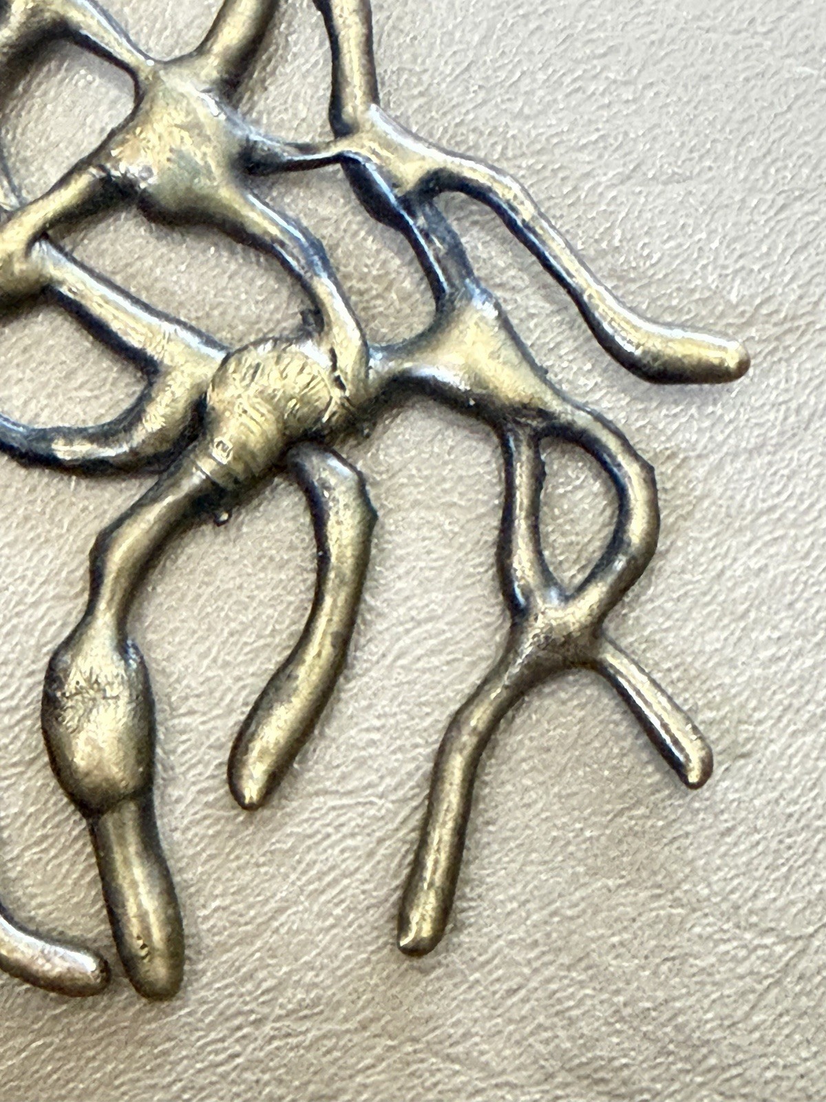 Mid Century Modern Modernist BRUTALIST Brass Bronze Abstract Pendant