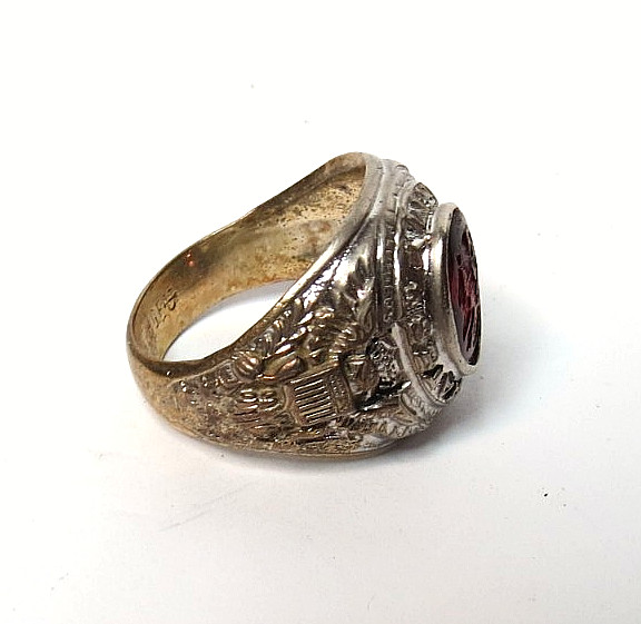 VINTAGE MENS 18KT GE UNITED STATES ARMY RING SIZE 10.75 & TOP 10.75MM 20MM WIDE