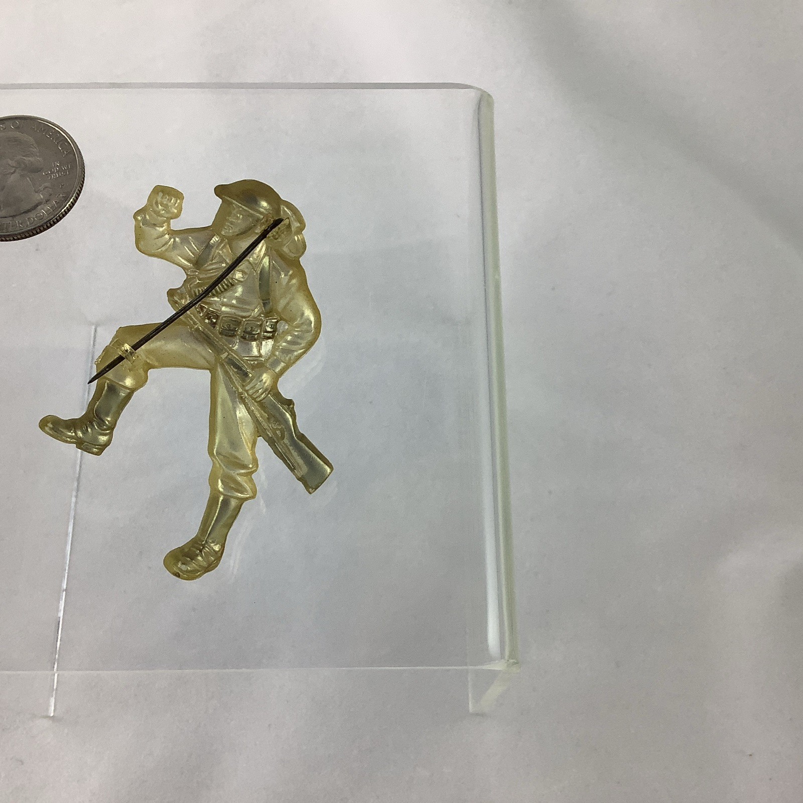 WW 1 Doughboy Pin Plastic Figural No Maker Listed Era Unknown