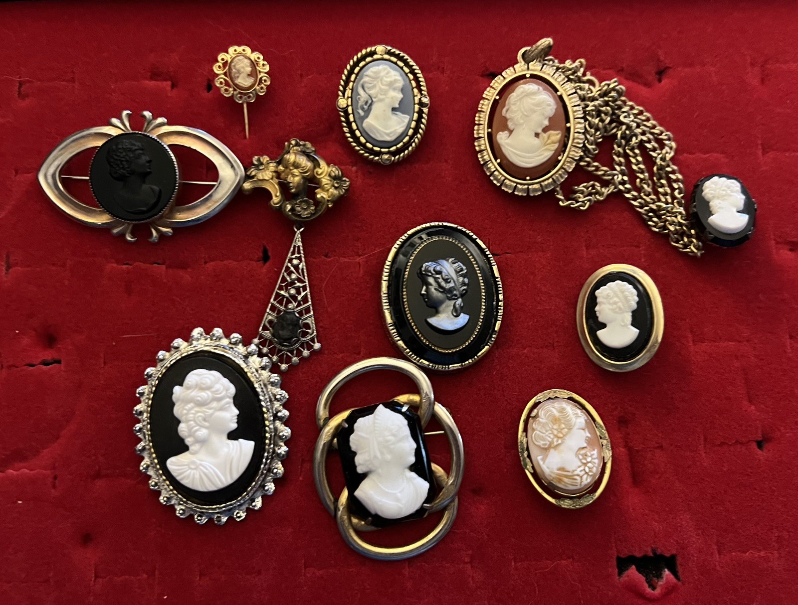 Vintage Cameo Brooch Collection