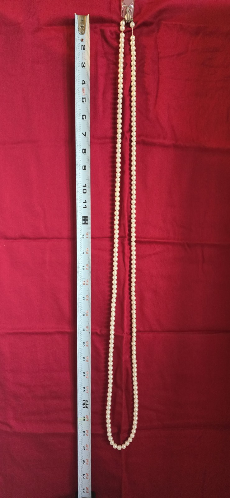 Vintage Faux Pearl Strand 27″ Long Off White