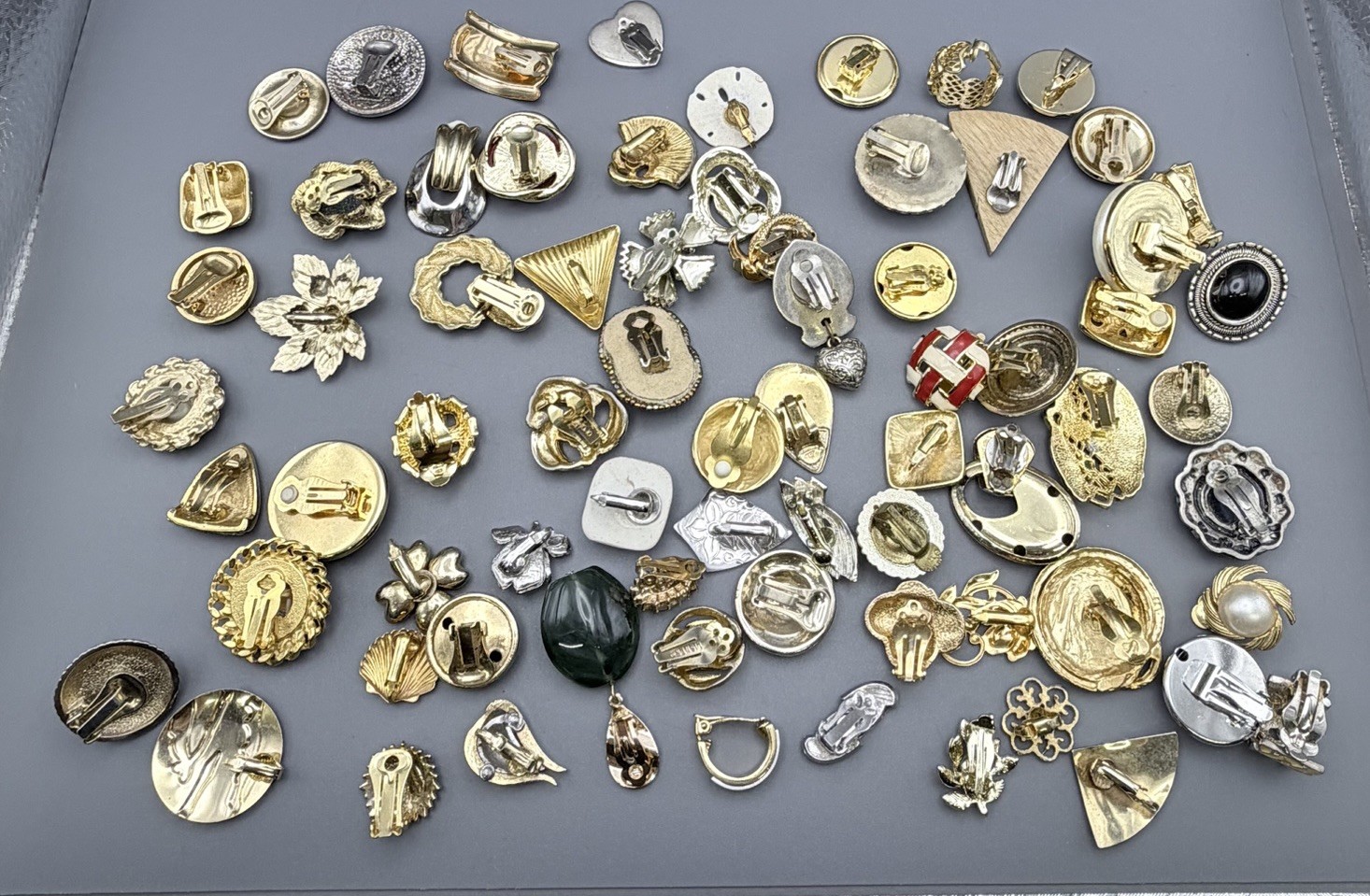 Vintage Single Clip On Earring Lot Mixed Metal Variety Repair Repurpose Craft