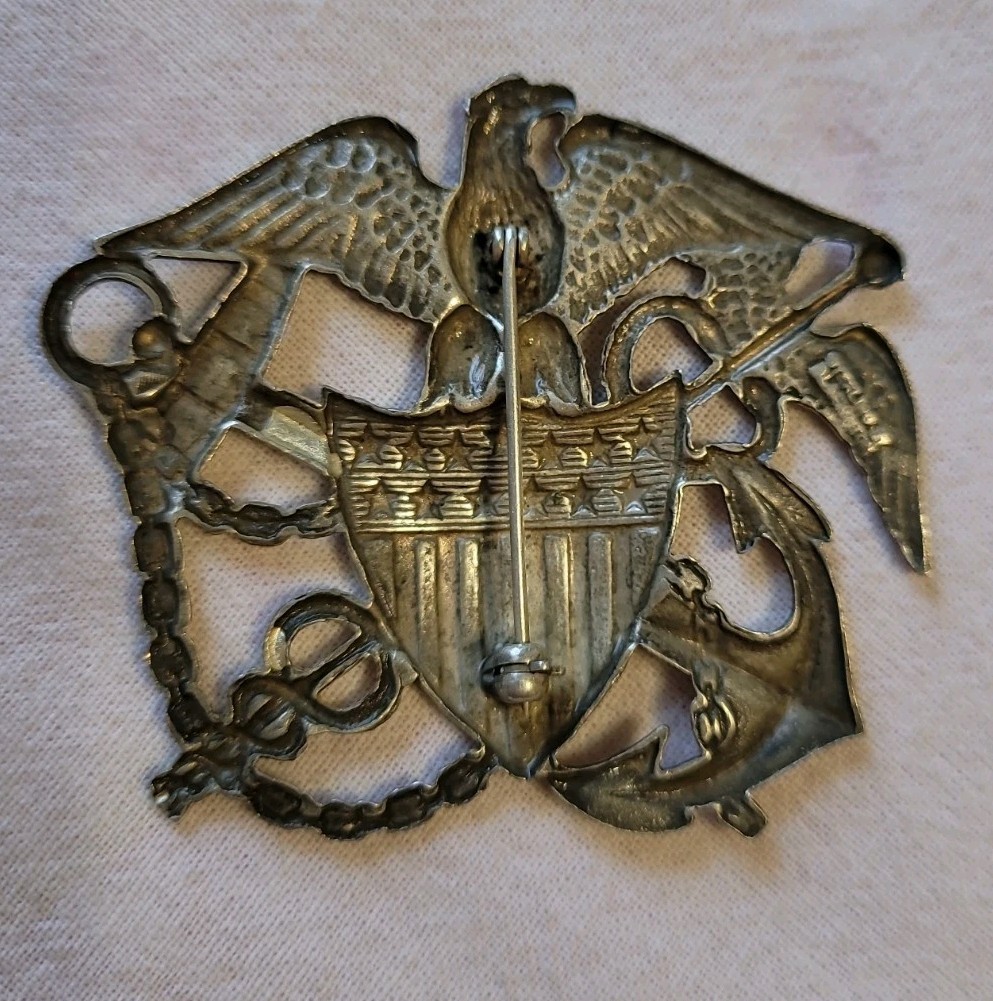 WW2 US Navy Nurse Cadet Sterling Dress Hat Badge Pin