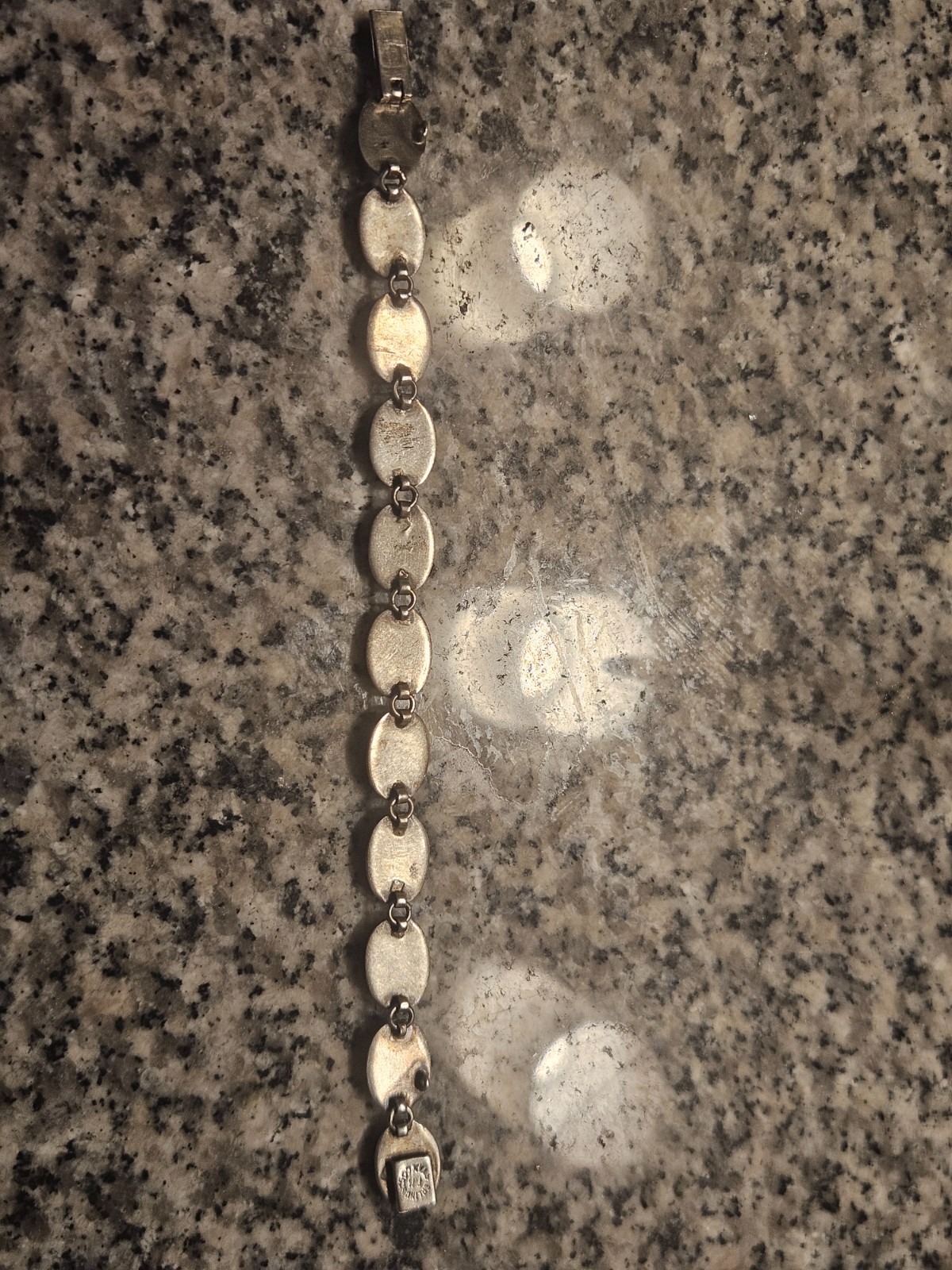 Vintage Taxco Mexico Sterling Silver Multi Stone Link Bracelet
