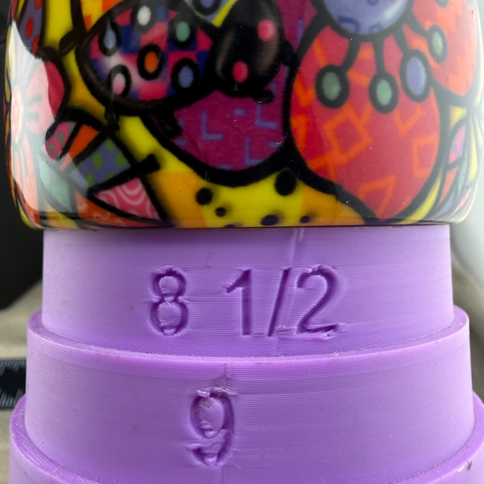 Retro Colorful Bangle Bracelet Wide Chunky Bright Flowers 8.5”